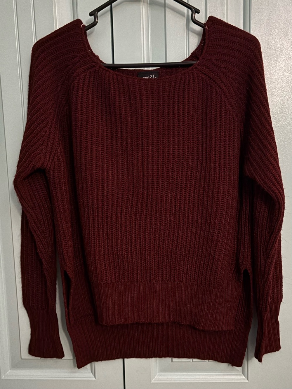 Rue21 Ribbed Scoopneck Sweater - Deep Wine